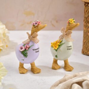 Floral Serenade Mum and Friend Standing Duck Ornaments