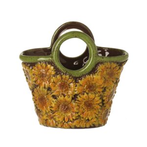 Yellow Sunflower Ceramic Pot