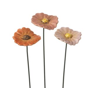 Set of 3 Ceramic Daisy Stakes
