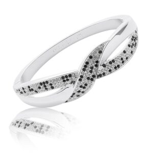 Monochrome Twist Silver Plated Bangle