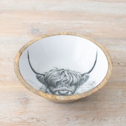 Small Highland Cow Enamel Bowl - Image 3