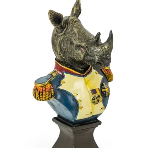 Small Gentry Rhino Bust On Square Base