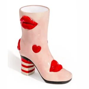 Medium Hearts Lips Heeled Boots Ceramic Vase