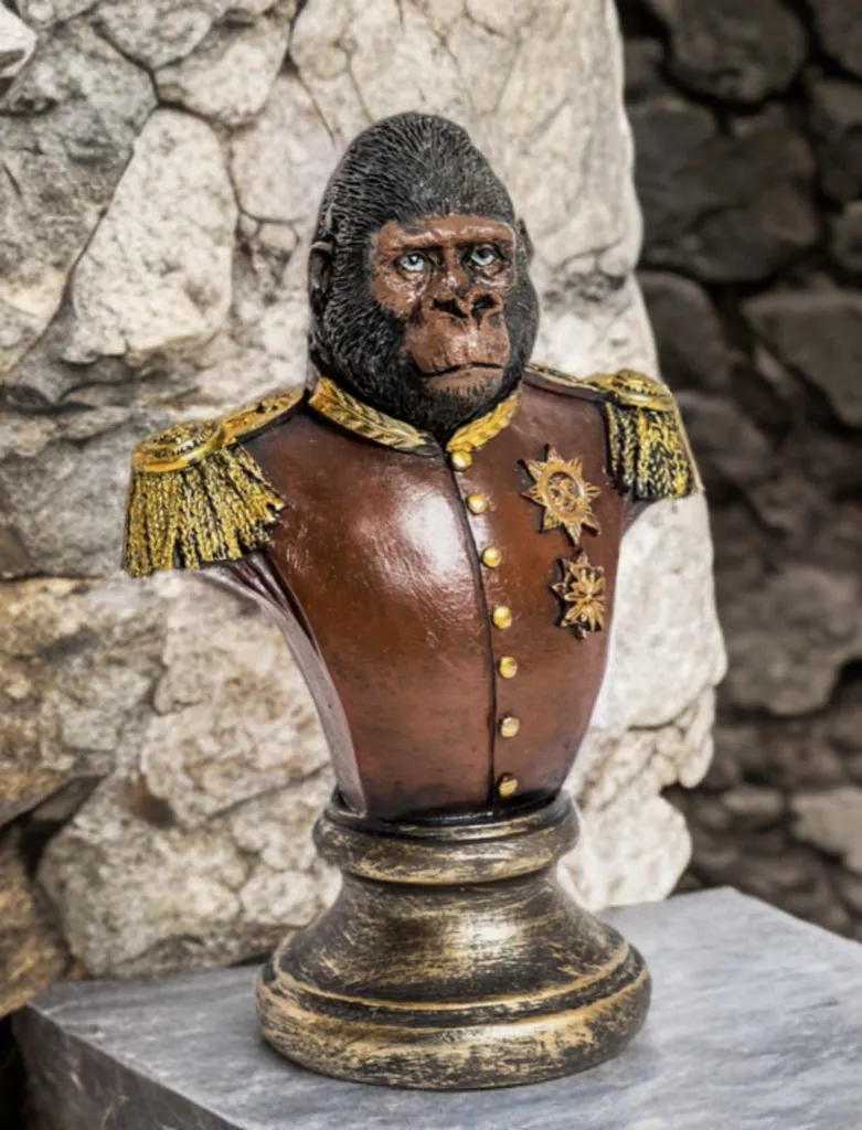 Gentry Gorilla Bust Ornament - Red