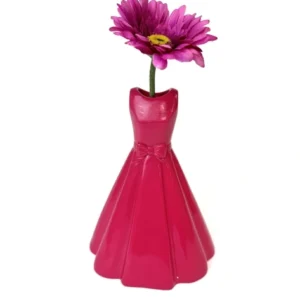 Red Retro Dress Ceramic Stem Vase