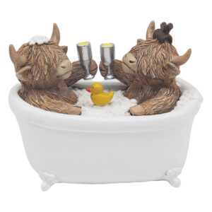 Romance in Bath Highland Cow Ornament for Home Decor