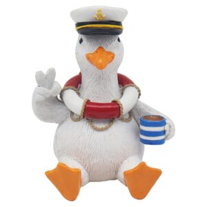 Seagull Ornament Holding a Cup of Tea
