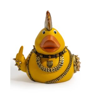 Rubber Rocker Rubber Duck resin ornament -front view