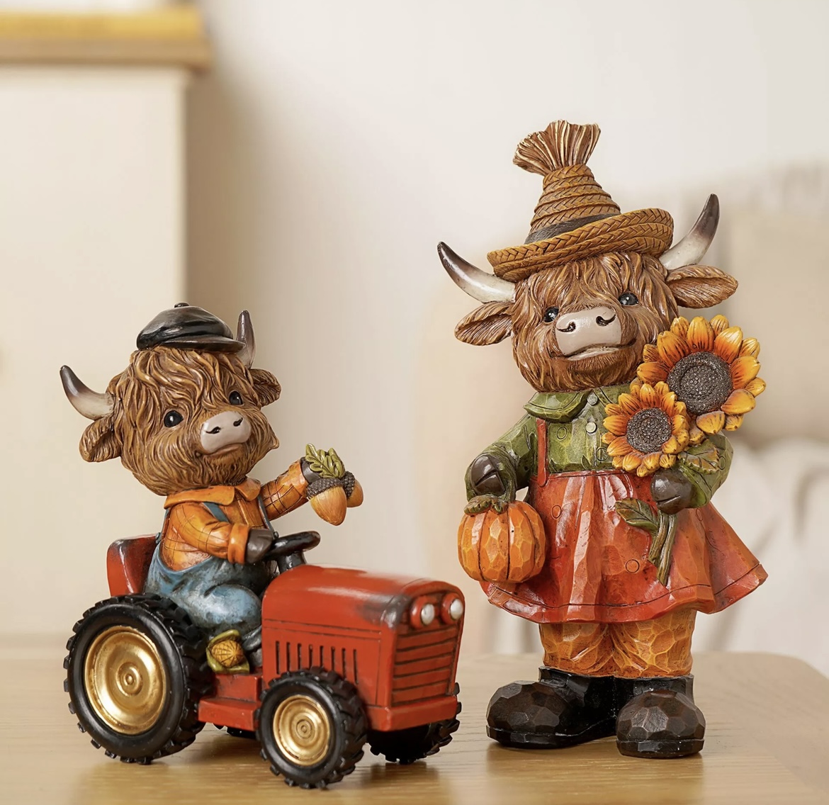 Country Living Highland Cow on Tractor Ornament - Image 6