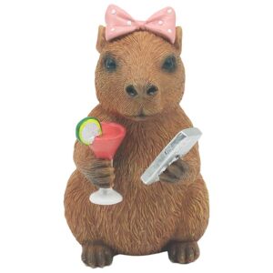 Happy Capybara Glam Girl with Cocktail & Phone Ornament