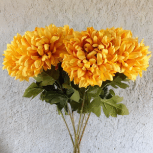 Extra Large Yellow Artificial Reflex Silk Chrysanthemum 75cm