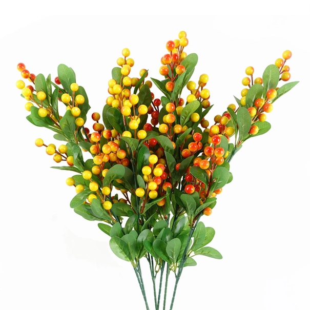 70cm Artificial Orange Berry Spray - Premium Quality Faux Foliage - Image 3