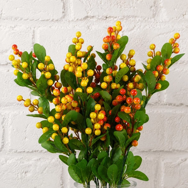 70cm Artificial Orange Berry Spray premium quality faux foliage
