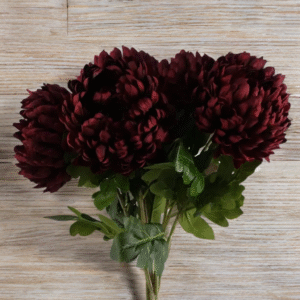 Extra Large Burgundy Artificial Reflex Silk Chrysanthemum 75cm