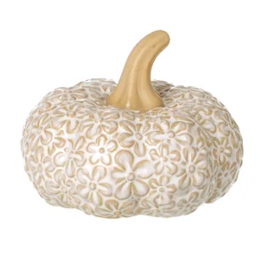 Autumn floral pattern ceramic pumpkin decorative fall home ornament