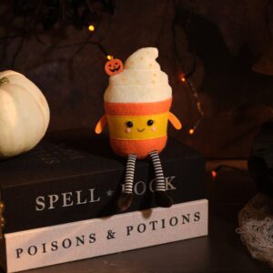 Creepy Cuties textile latte cup Halloween decorative shelf sitter with pumpkin
