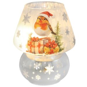Frosty Christmas LED Robin Lamp – Light Up Decoration