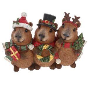 Merry Xmas Capybaras Trio – Christmas Capybara Decorations
