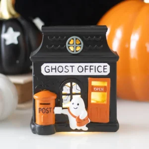 Ghost Office resin LED light up Halloween decoration with glowing windows