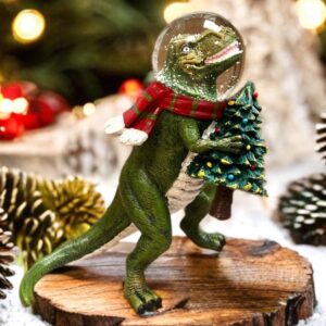 Christmas Dinosaur Snowglobe Resin Christmas Ornament