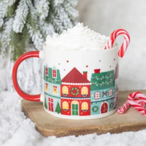 Christmas Street Print Mug - Festive Ceramic Christmas Mug