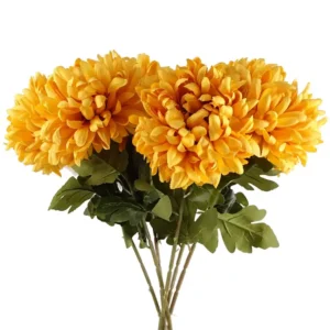 Extra Large Yellow Artificial Reflex Silk Chrysanthemum 75cm