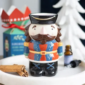 Nutcracker shaped ceramic oil burner and wax warmer Christmas decoration