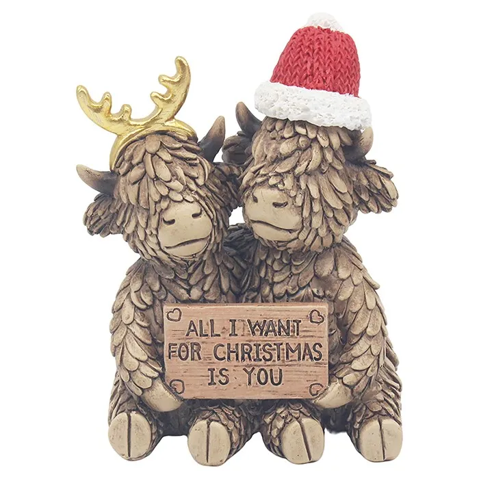 Xmas Highland Cow All I Want Christmas decoration