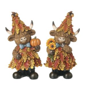 Autumnal Highland Cows Decoration – Sunflower or Pumpkin