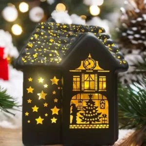 Bright Xmas LED House Black