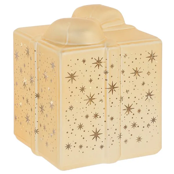 Bright Christmas LED Present Gold Ornament – Festive Decoration - Image 3
