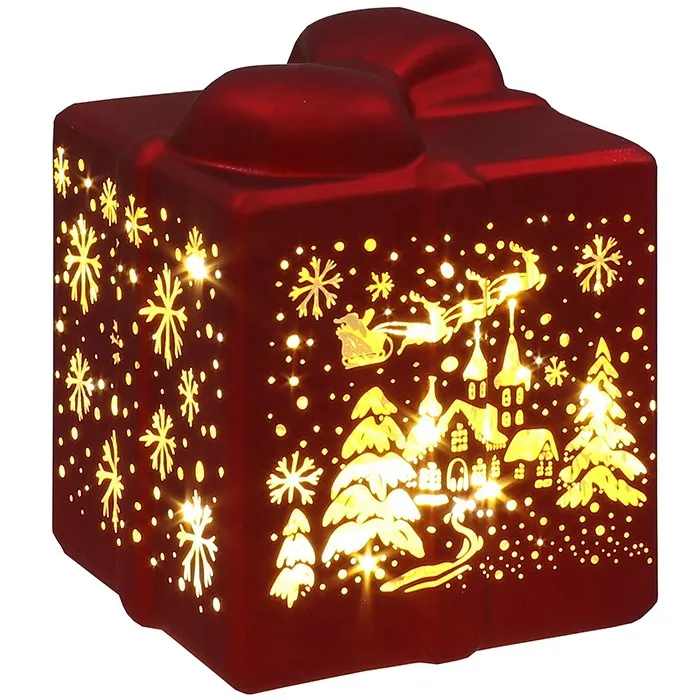 Bright Xmas LED Present Red illuminated Christmas decoration