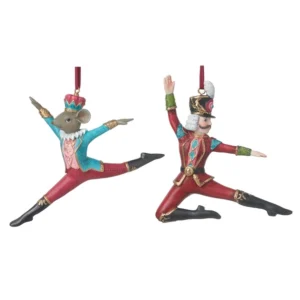 Christmas Dancing Nutcracker and Mouse King Hanging Tree Decoration
