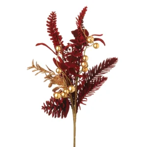 Christmas russet and gold foliage spray for festive tree and home decor