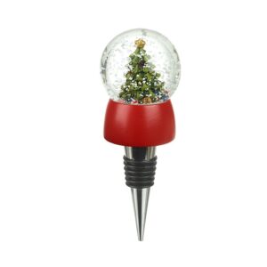 Christmas tree snowglobe bottle stopper