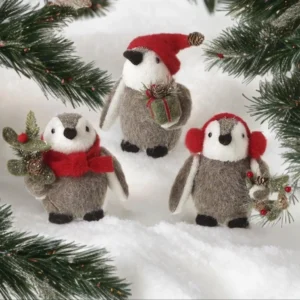 Festive Felt Penguin Ornaments